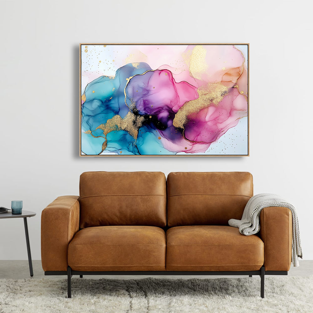 Fluid Art With Gold Accents Canvas Wall Art
