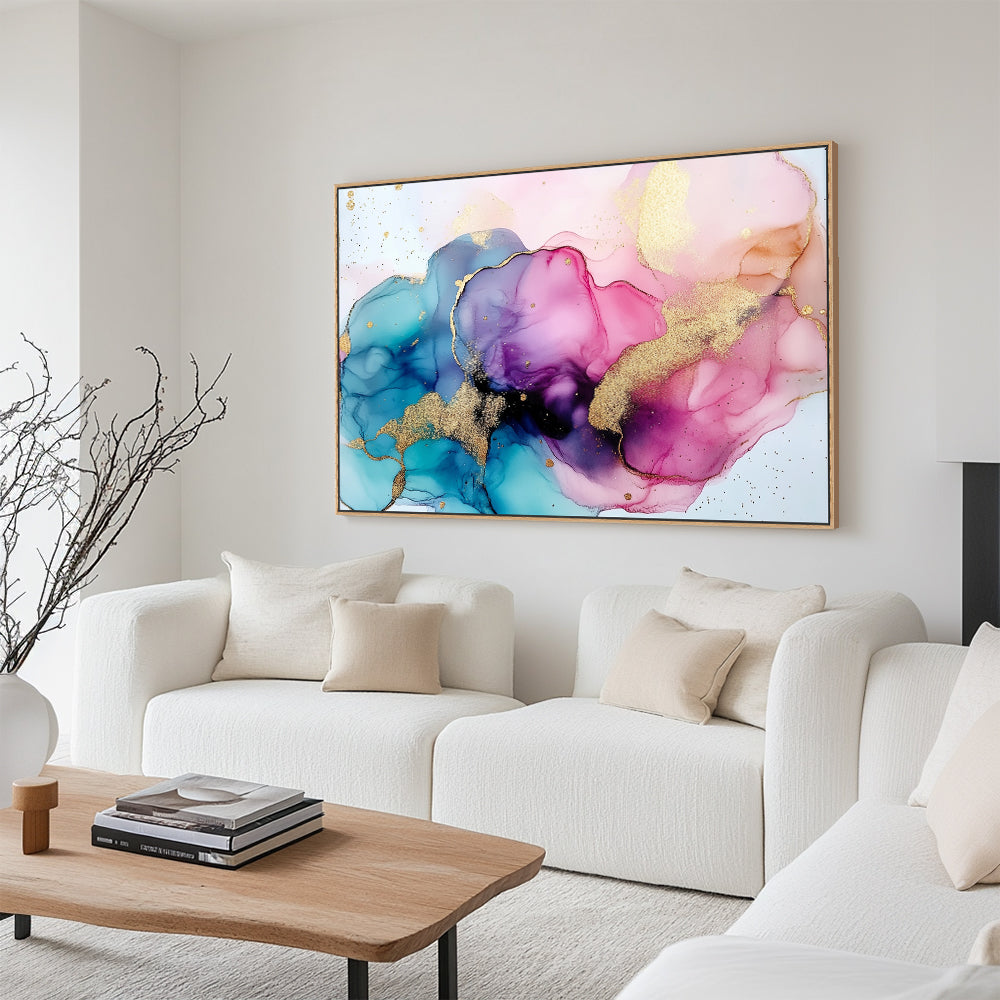 Fluid Art With Gold Accents Canvas Wall Art