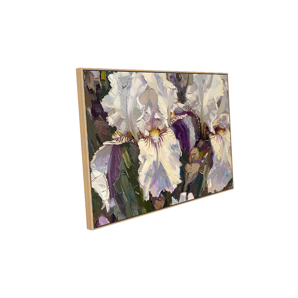 White Iris Floral Canvas Wall Art