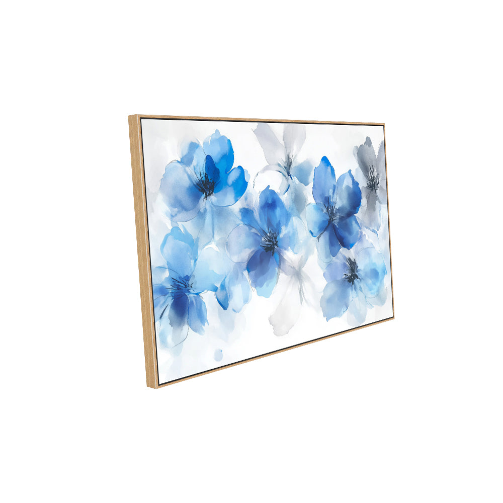 Tranquil Blue Floral Canvas Wall Art