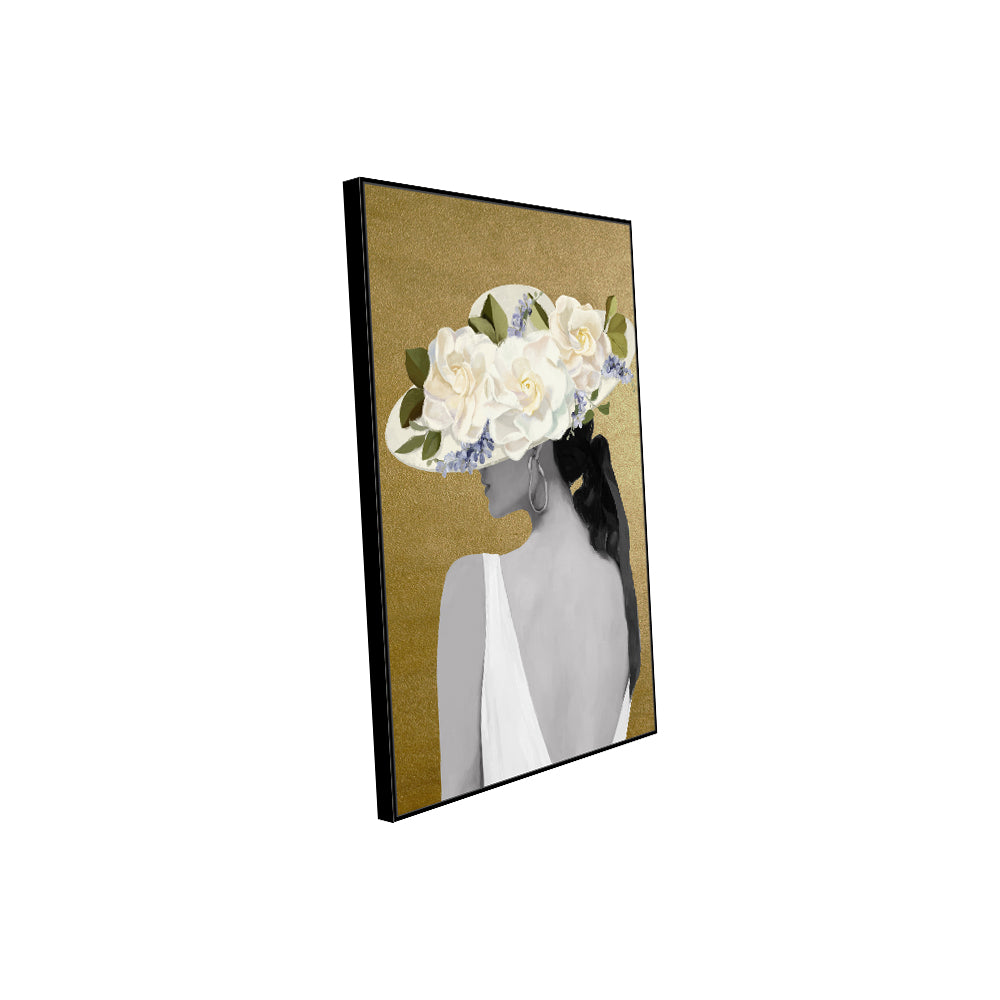 Elegant Floral Hat Canvas Wall Art