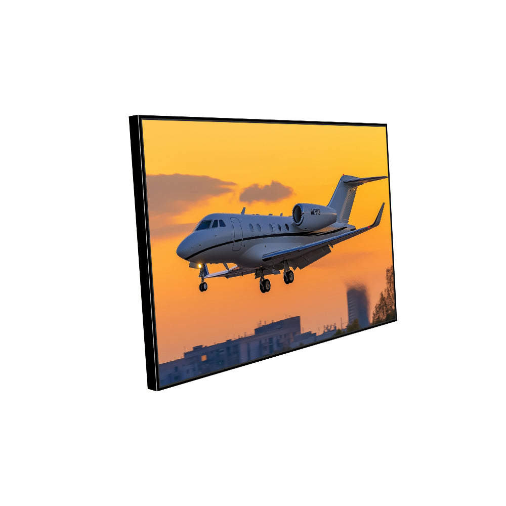Private Jet Sunset Canvas Wall Art