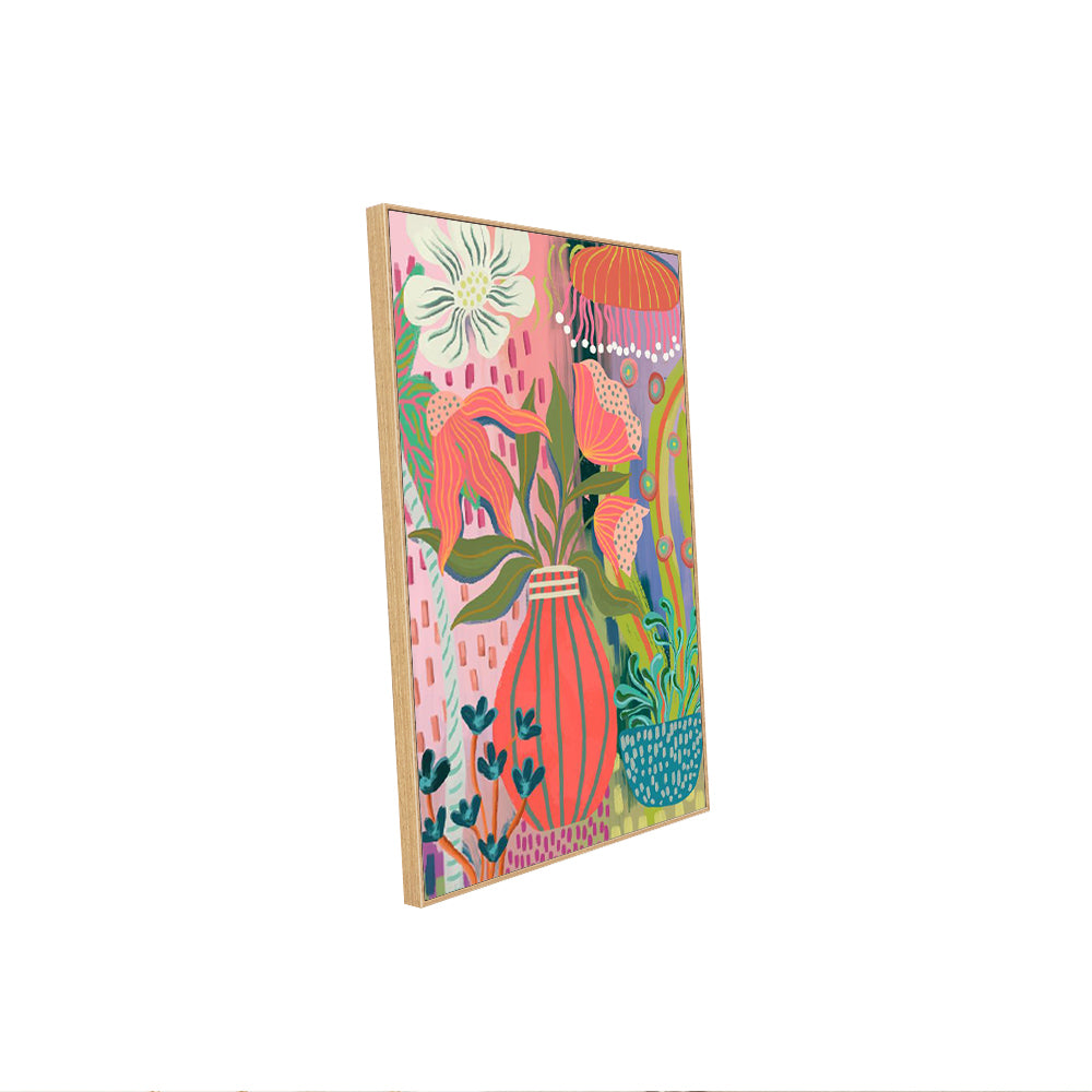 Bohemian Botanical – Vibrant & Whimsical Floral Painting Canvas Wall Art