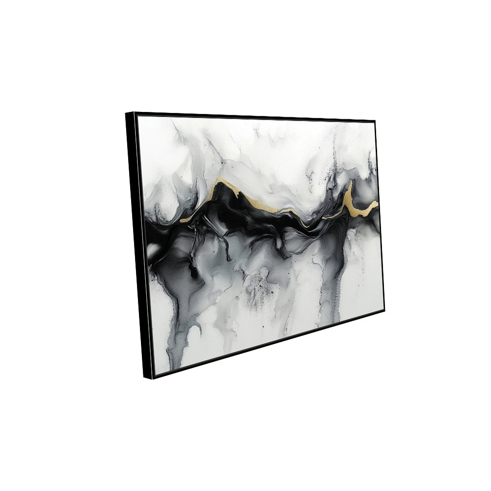 Monochrome with Gold Accent Canvas Wall Art