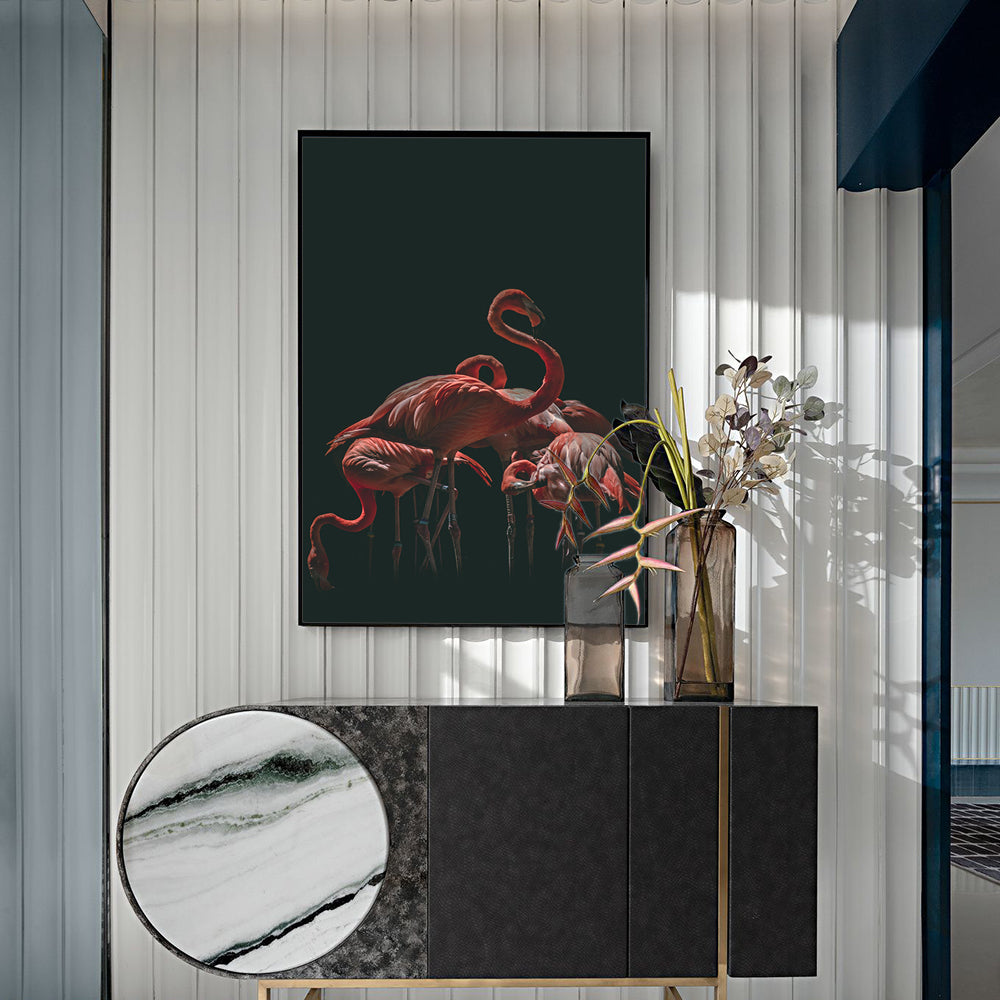 Flamingo Flock - Elegant Wildlife Canvas Wall Art