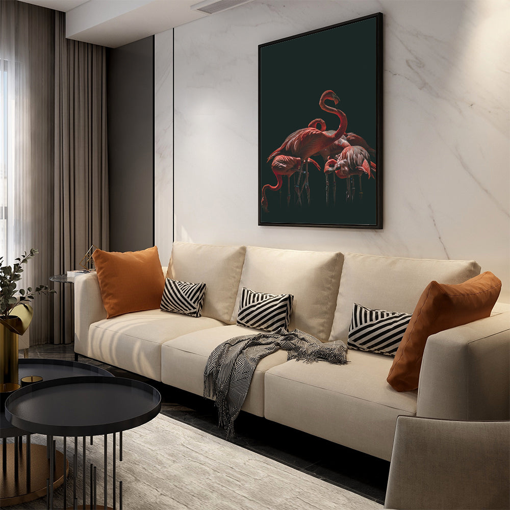 Flamingo Flock - Elegant Wildlife Canvas Wall Art