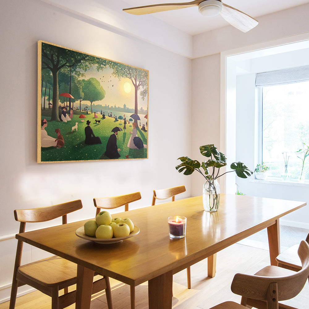 Serene Park Scene with Elegant Figures-Canvas Wall Art