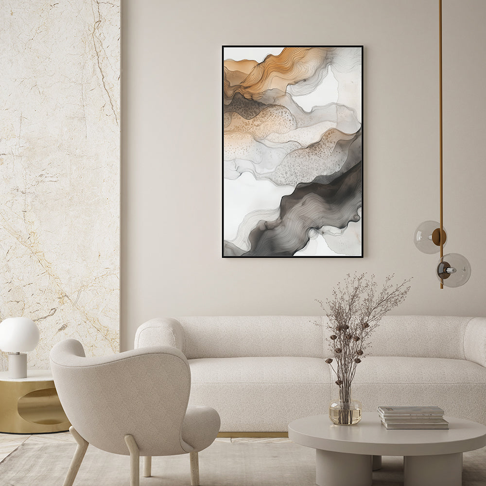 Golden Flow Canvas Wall Art