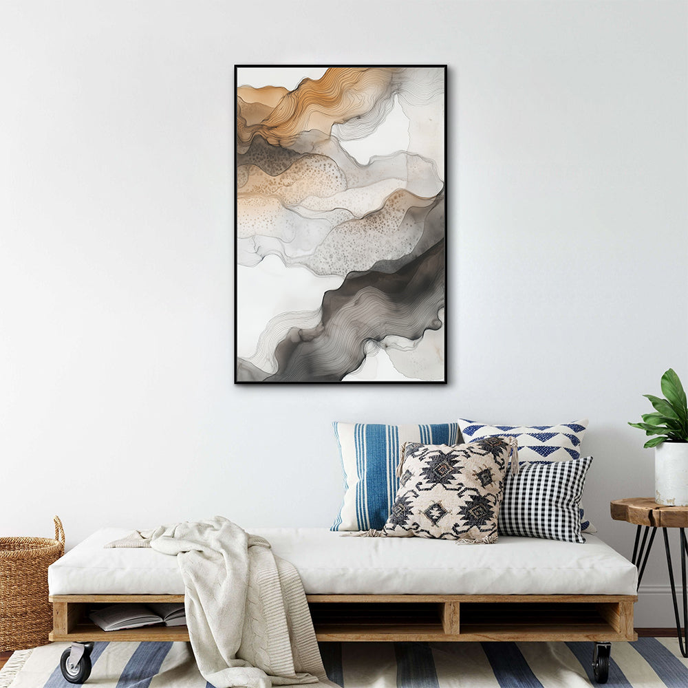 Golden Flow Canvas Wall Art