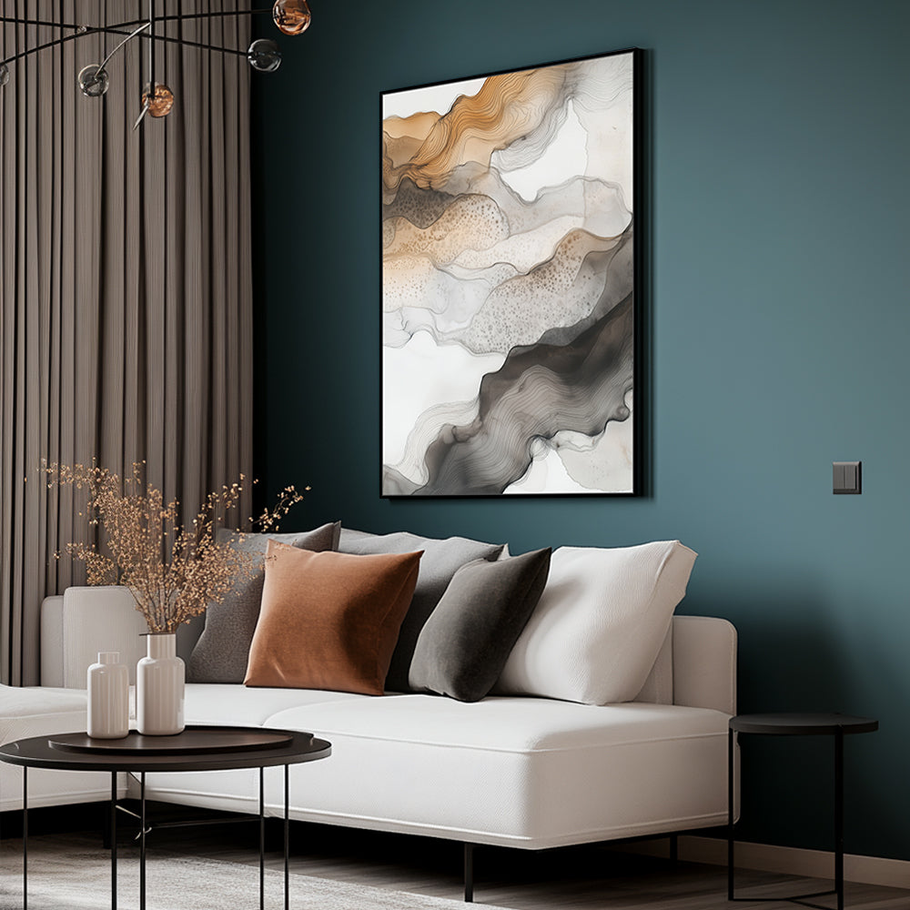 Golden Flow Canvas Wall Art