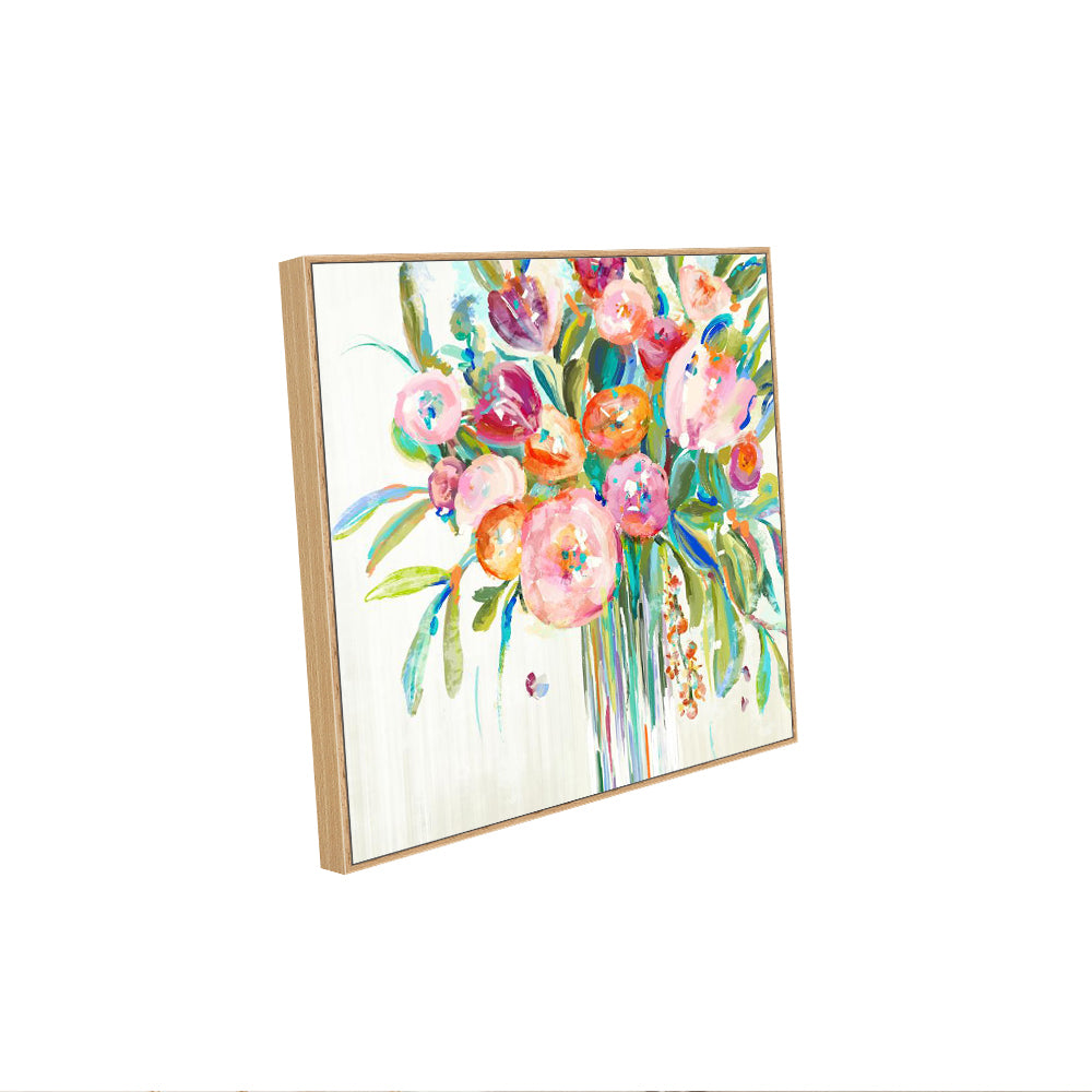 Vibrant Floral Bouquet – Colorful Impressionist Flower Painting Canvas Wall Art