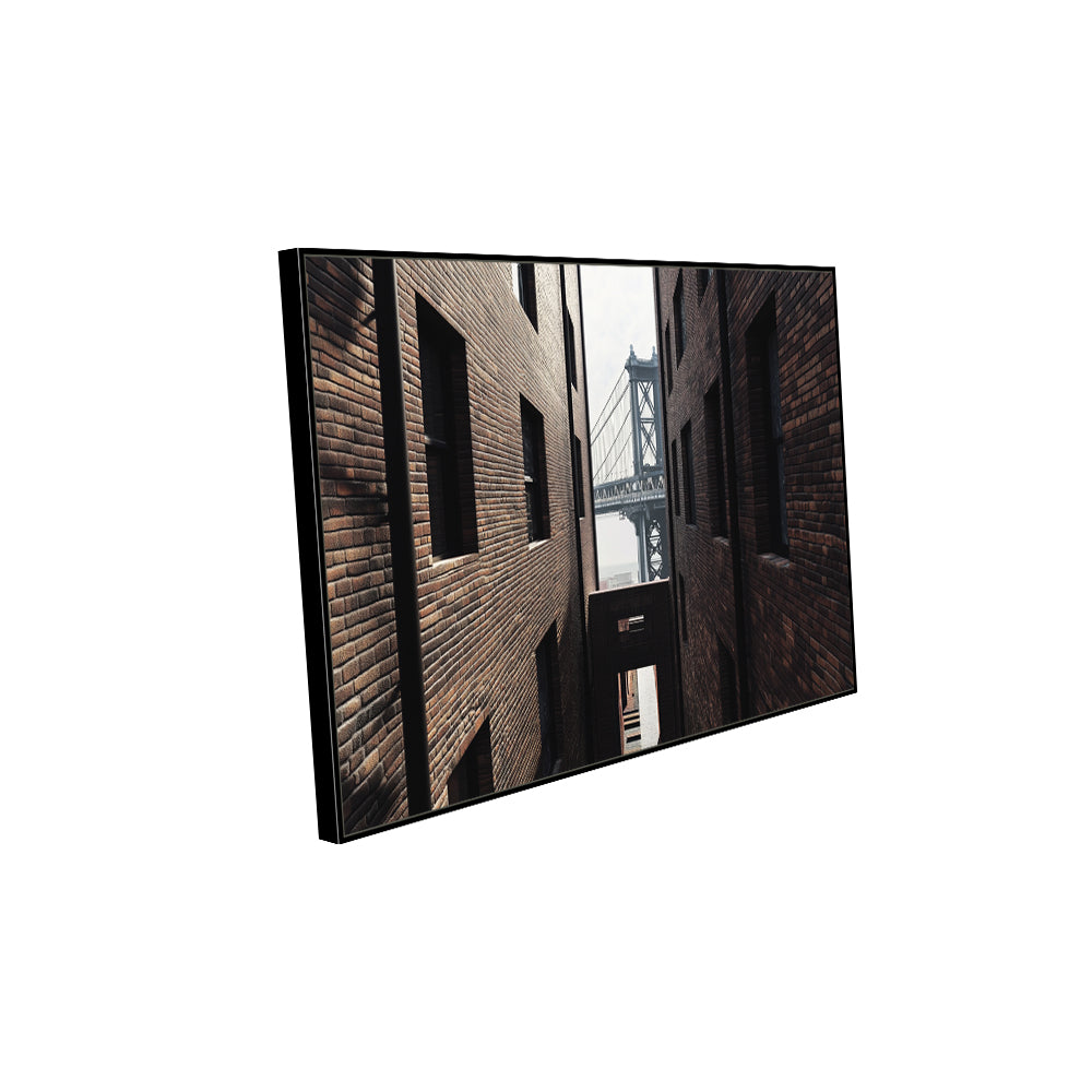 Urban Alley and Bridge Canvas Wall Art