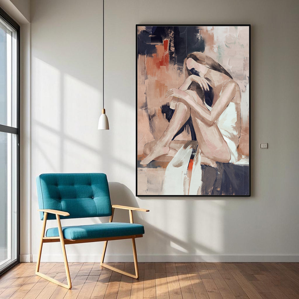 Elegance: Woman In Thought Canvas Wall Art