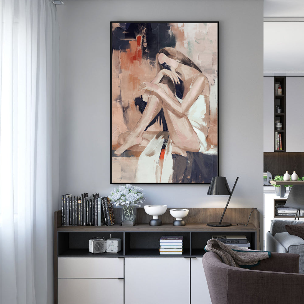 Elegance: Woman In Thought Canvas Wall Art