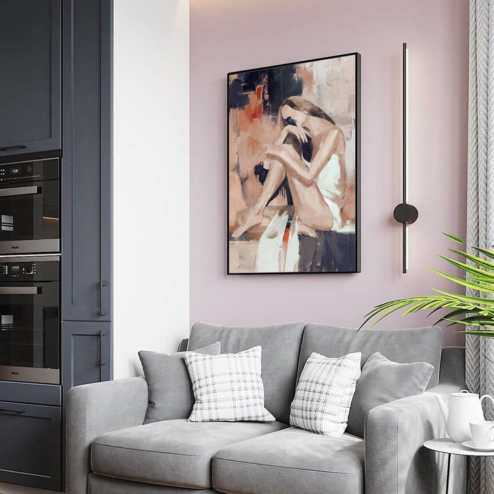 Elegance: Woman In Thought Canvas Wall Art