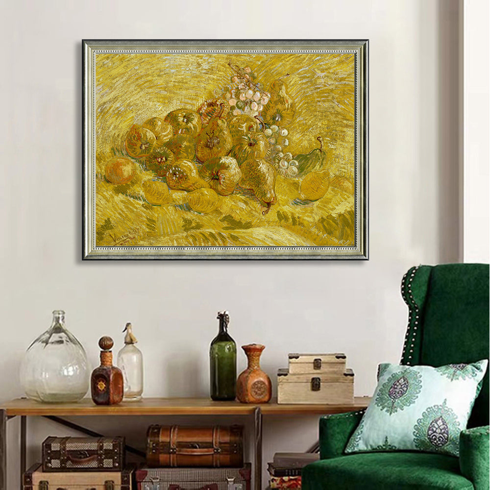 "Still Life with Apples, Pears, Lemons and Grapes" By Vincent Van Gogh
