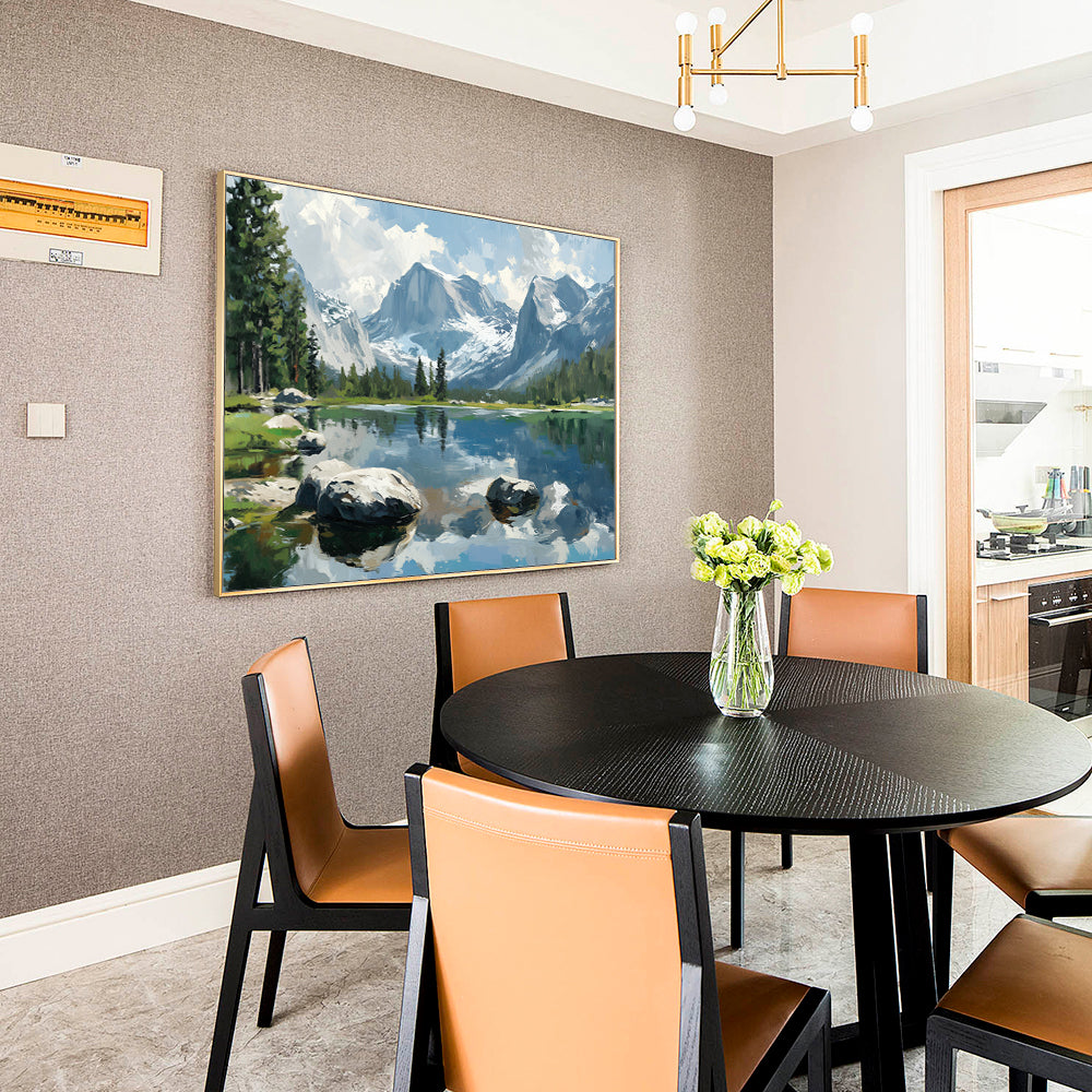 Majestic Mountain Lake - Breathtaking Nature Landscape Canvas Wall Art