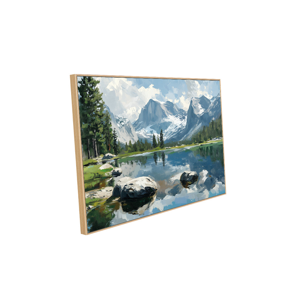 Majestic Mountain Lake - Breathtaking Nature Landscape Canvas Wall Art