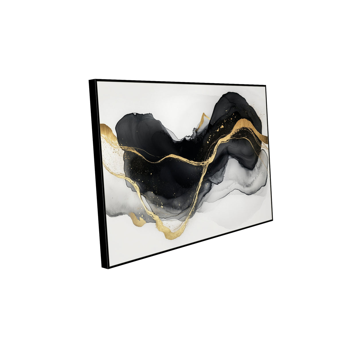Elegant Black And Gold Abstract Canvas Wall Art