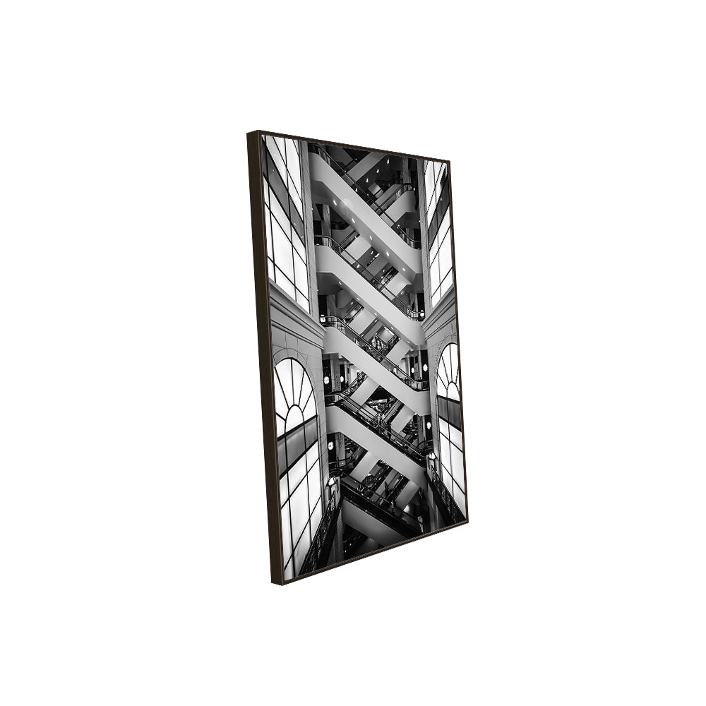 Intricate Escalator Canvas Wall Art