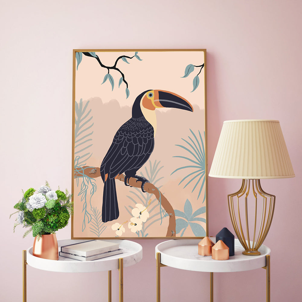 Tropical Toucan Framed Canvas Wall Art