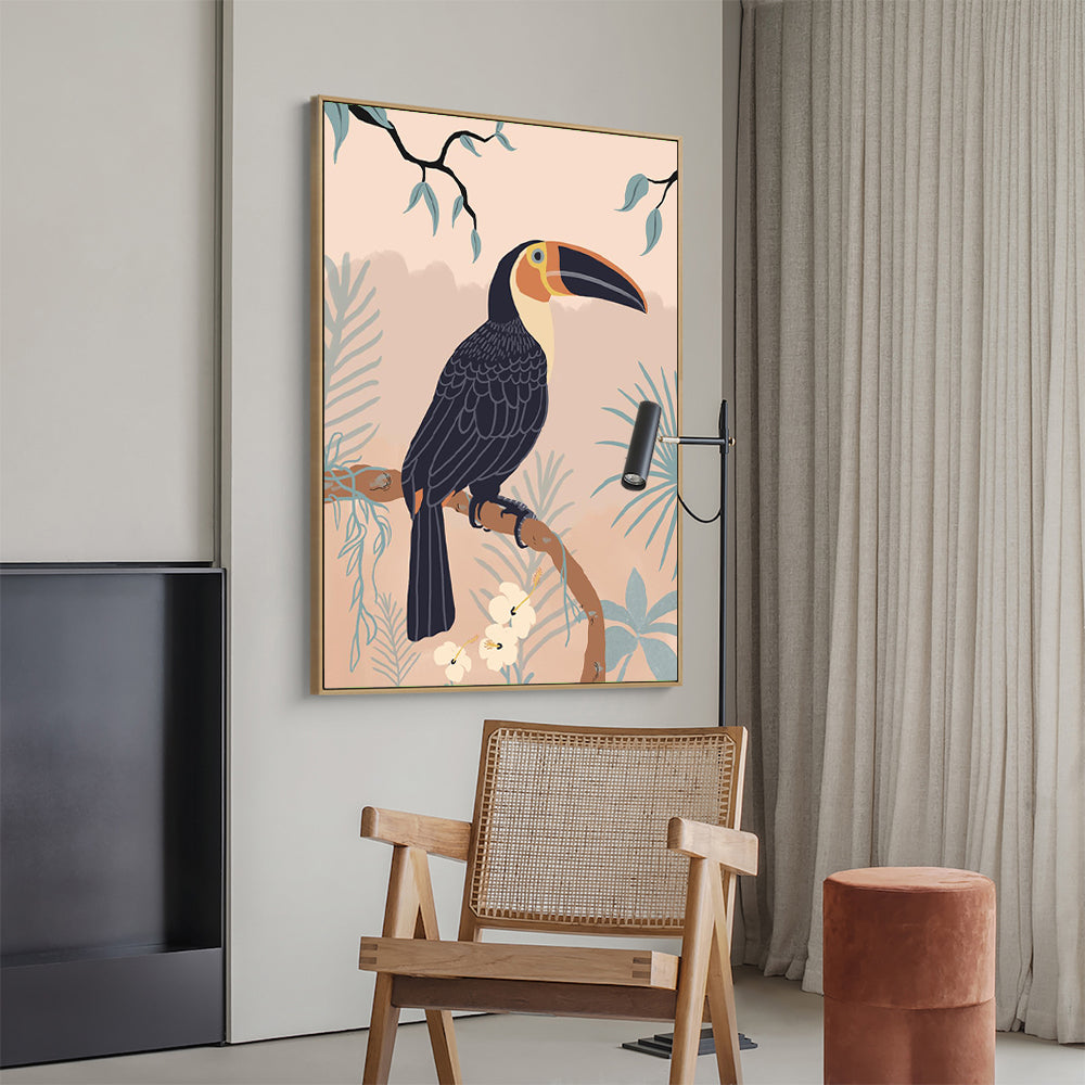 Tropical Toucan Framed Canvas Wall Art