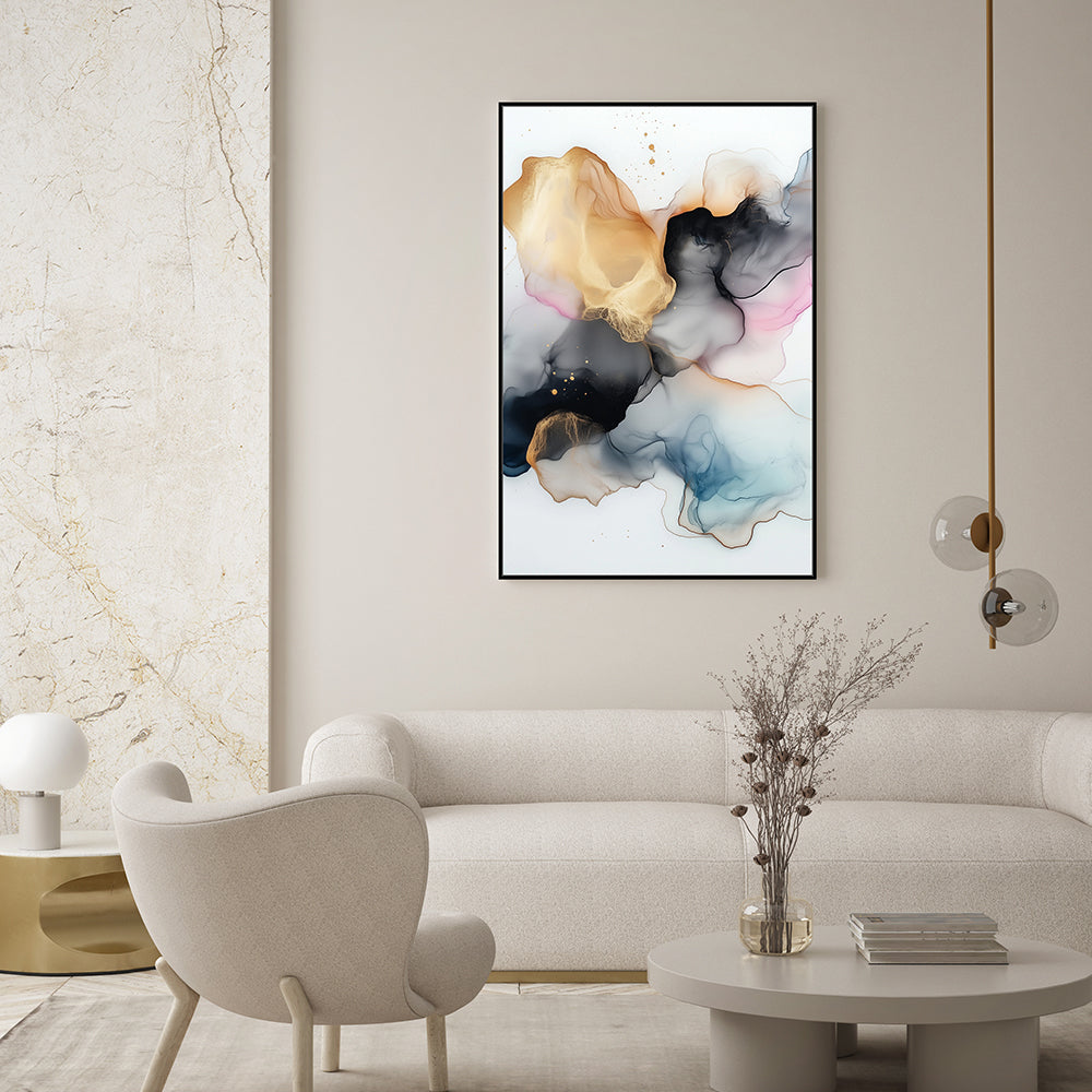 Ethereal Flow: Ink Canvas Wall Art
