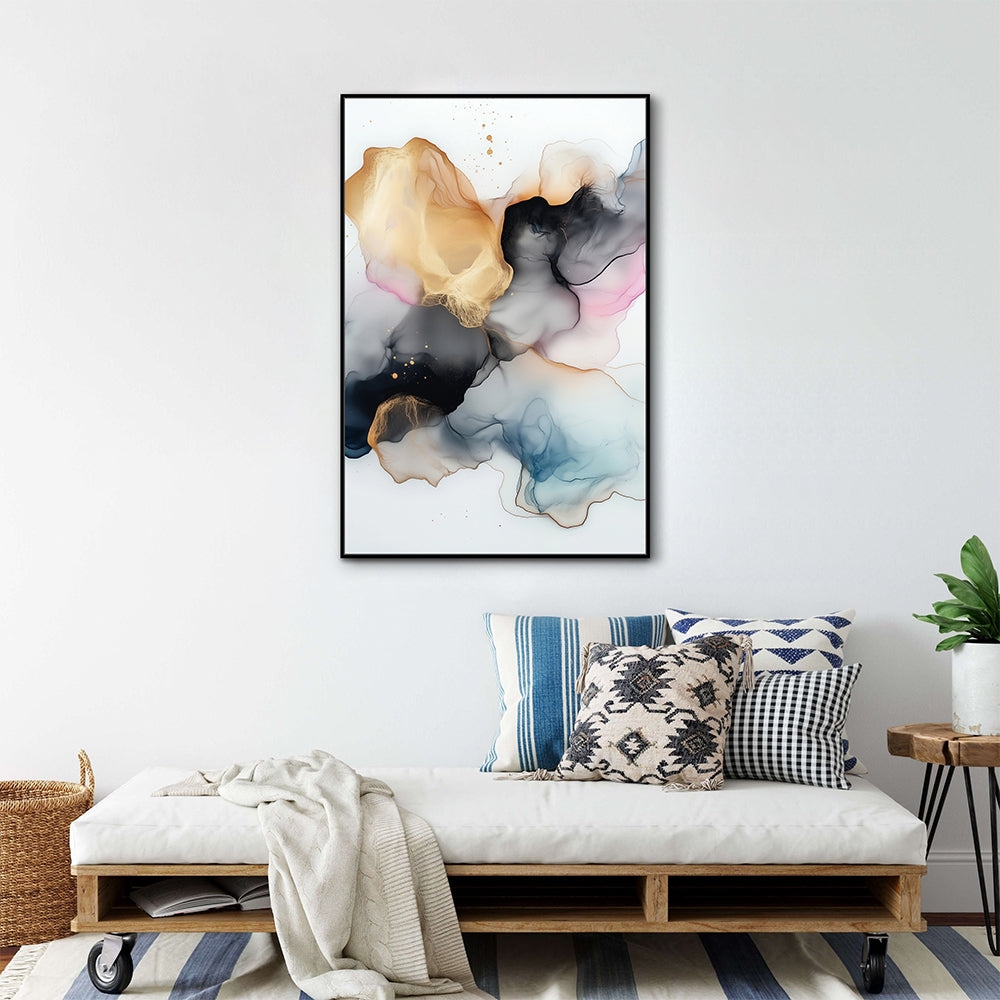 Ethereal Flow: Ink Canvas Wall Art
