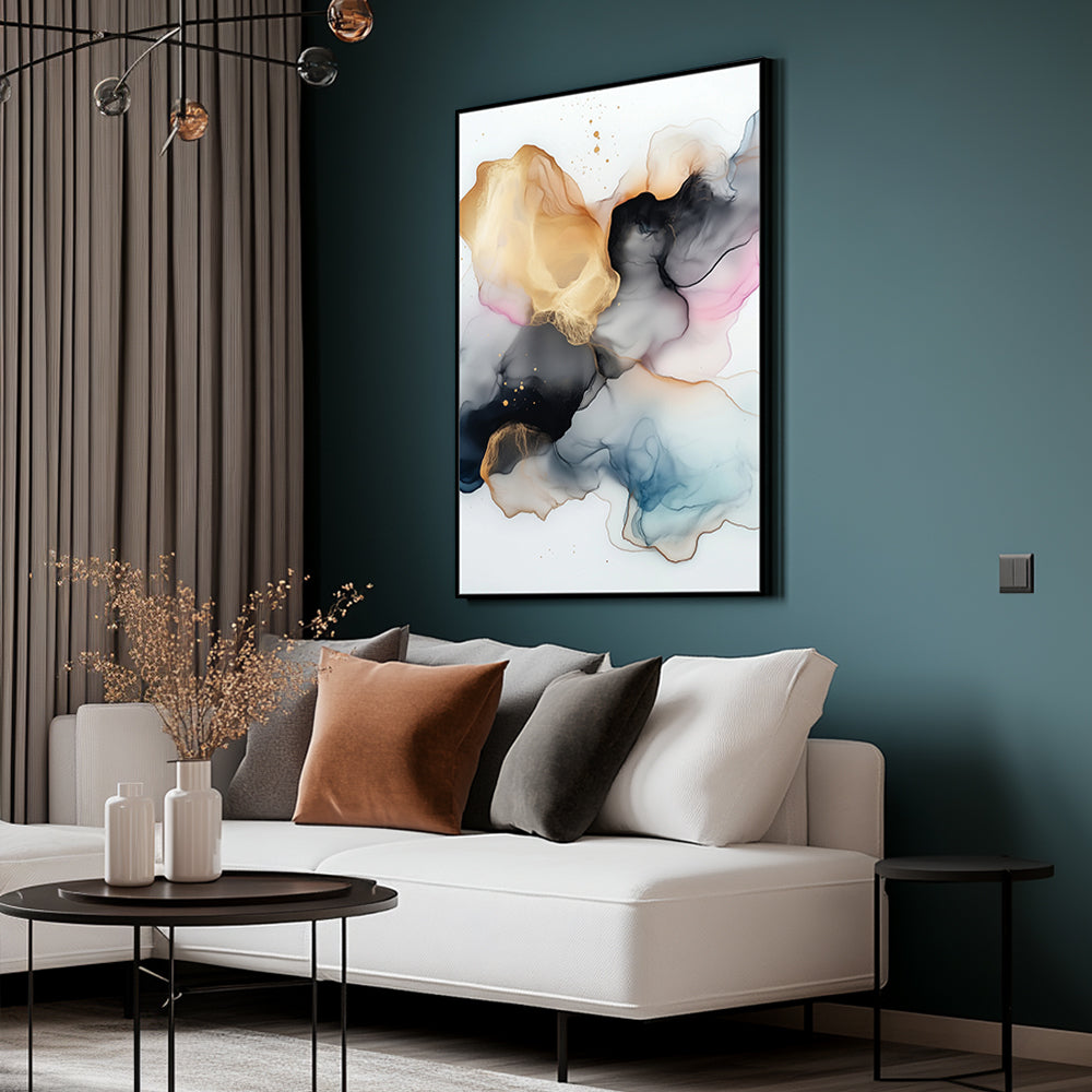 Ethereal Flow: Ink Canvas Wall Art