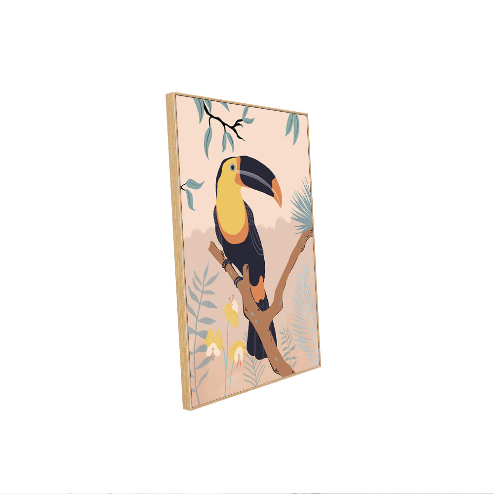 Golden Toucan Framed Canvas Wall Art