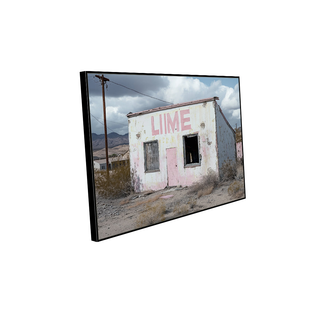Rustic Abandoned Lime Building Canvas Wall Art