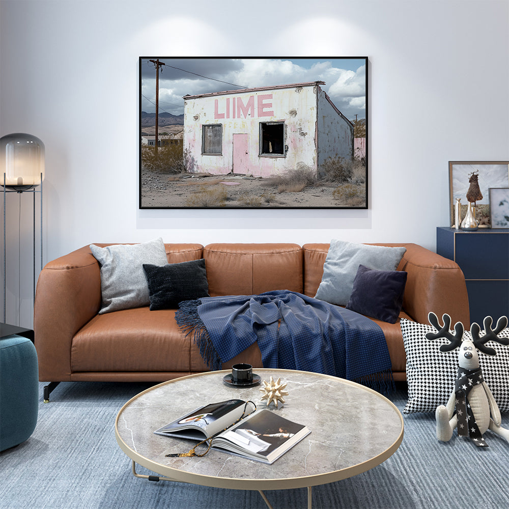 Rustic Abandoned Lime Building Canvas Wall Art