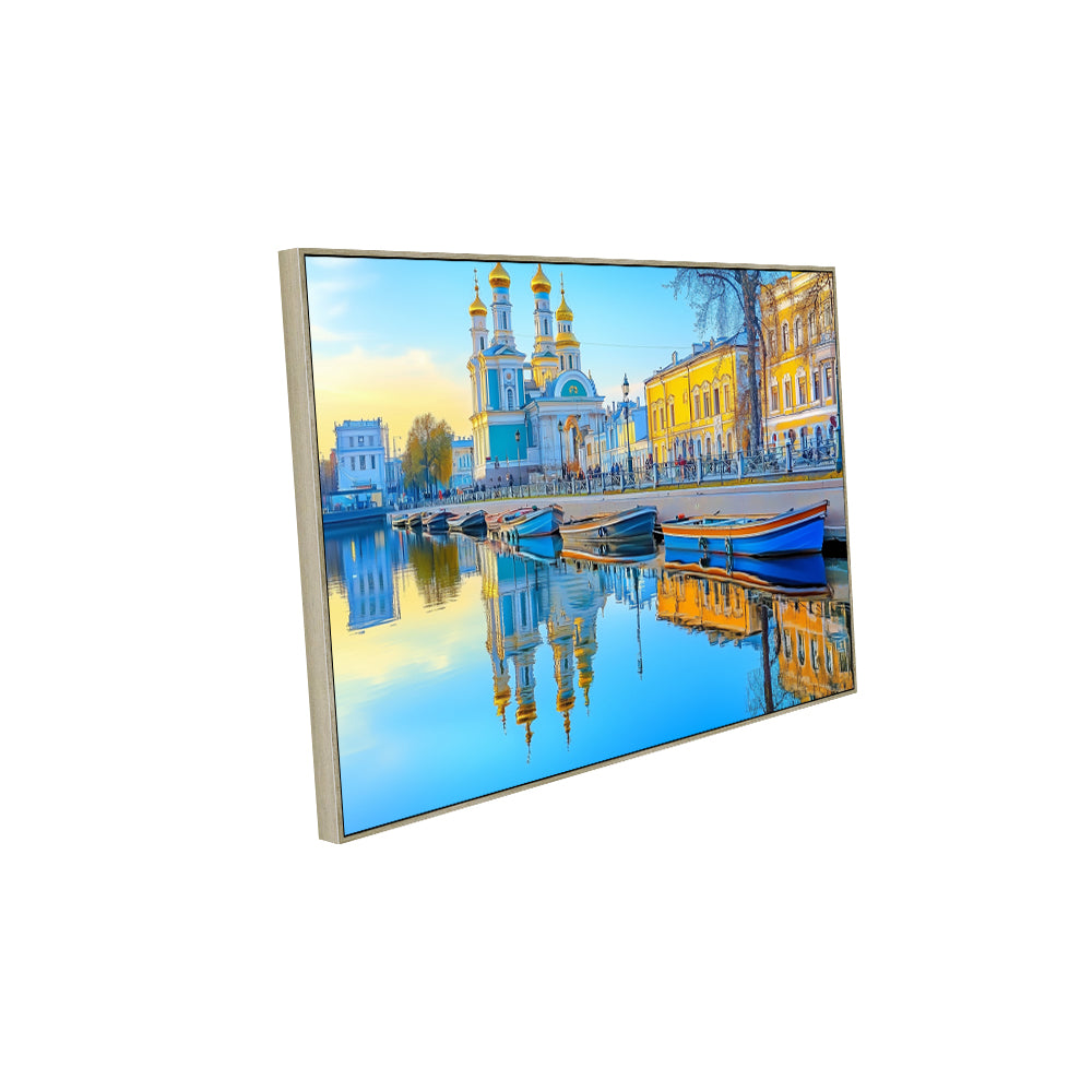 Vibrant Waterfront Cityscape Canvas Wall Art