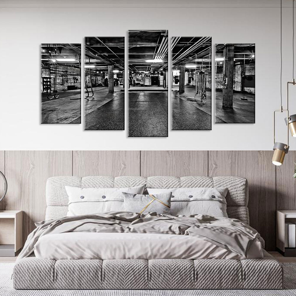 5 Piece Underground Gym Canvas Wall Art