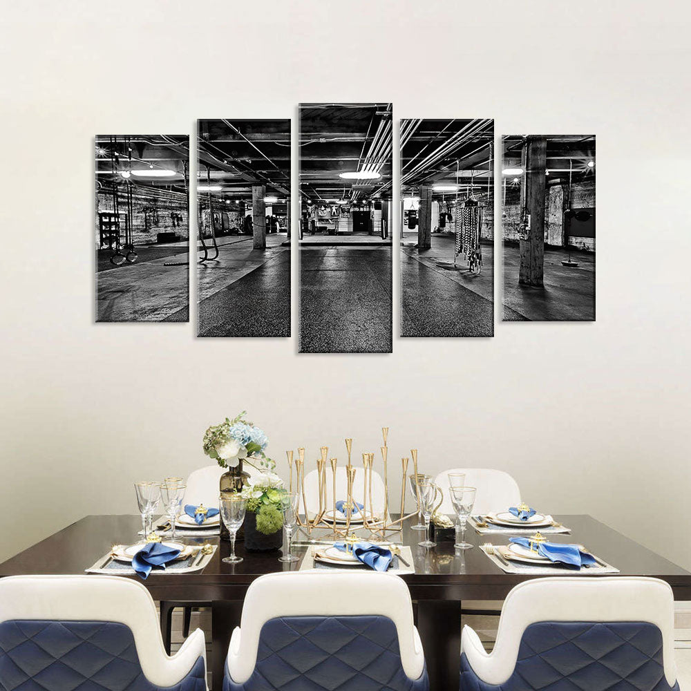 5 Piece Underground Gym Canvas Wall Art