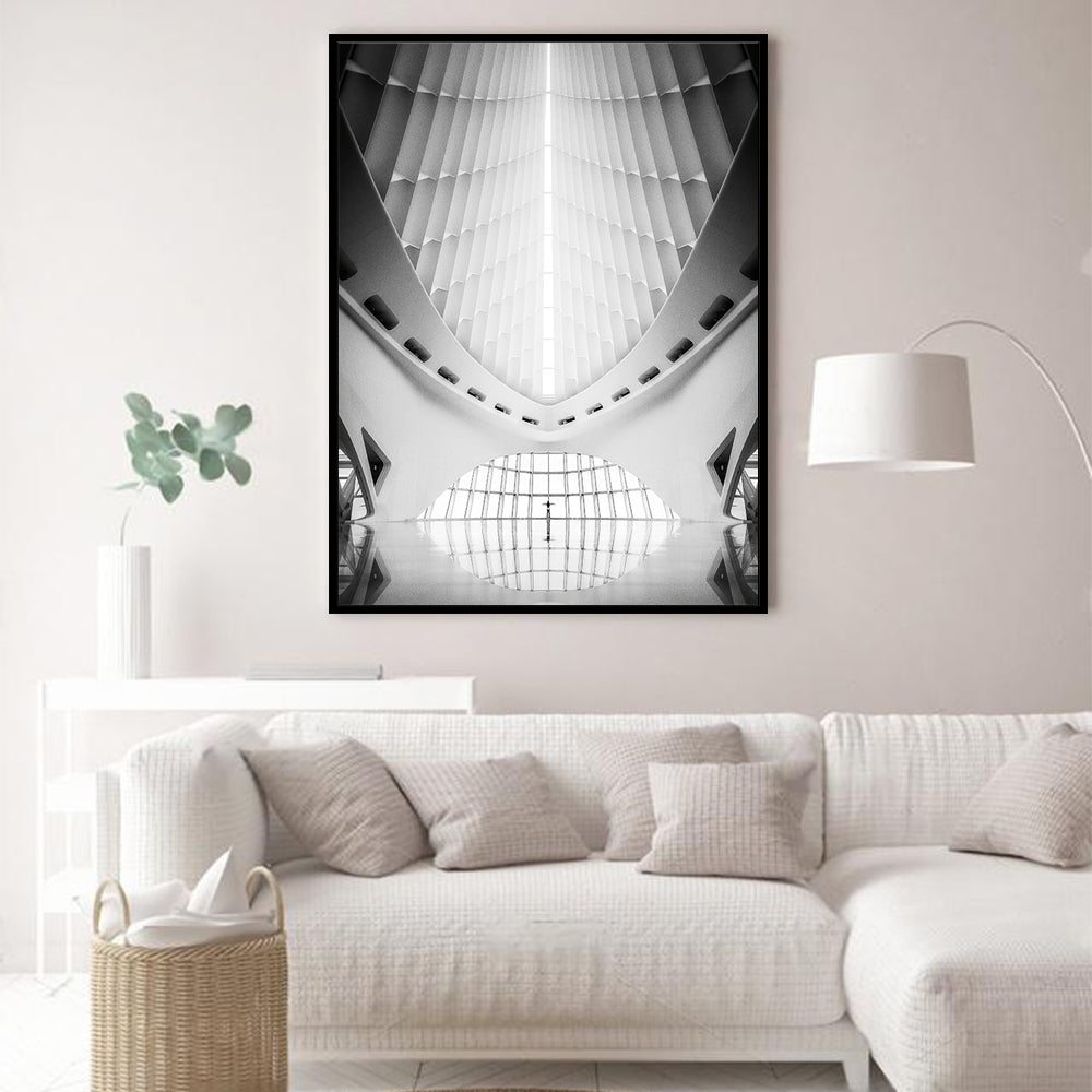 Futuristic Architecture: Monochrome Canvas Wall Art