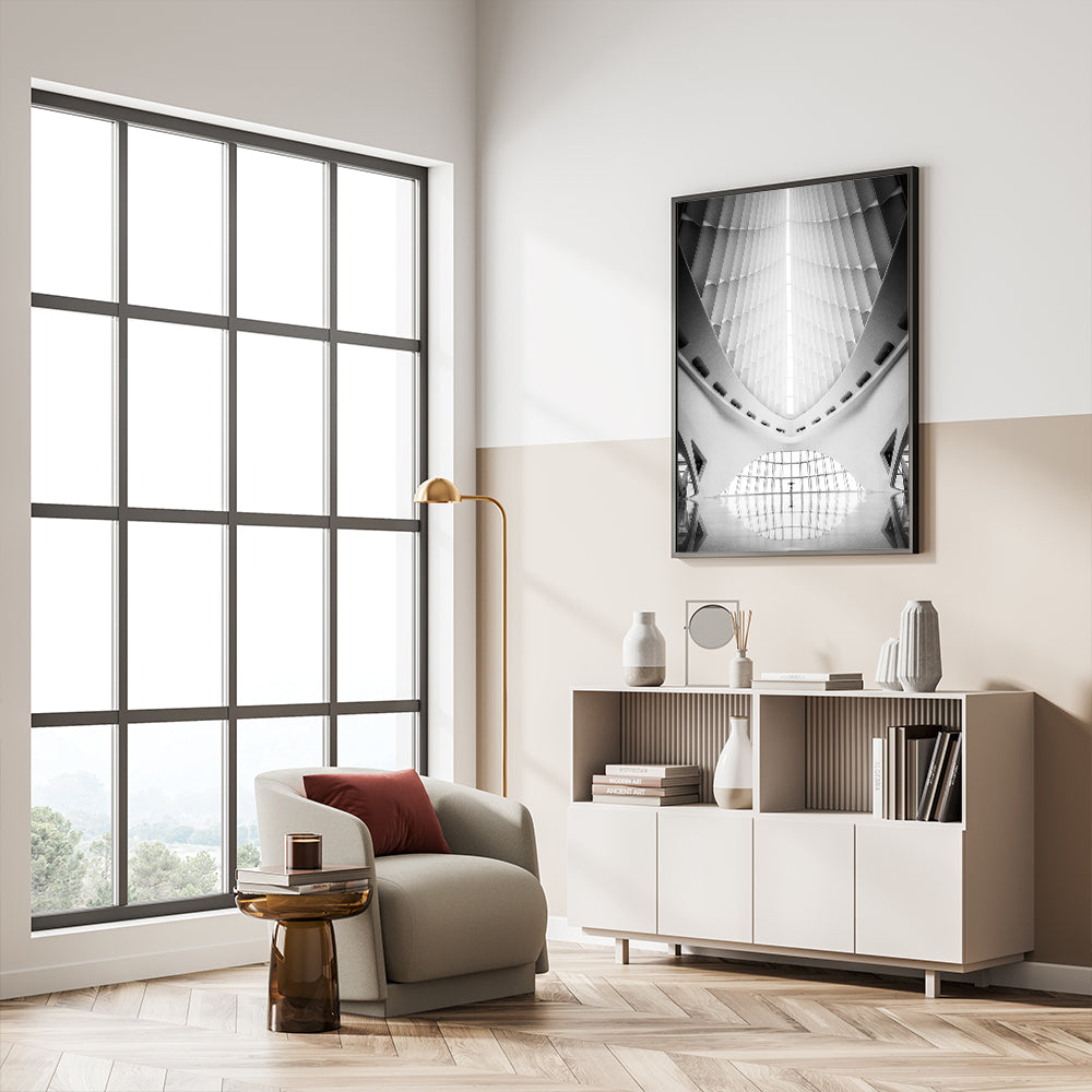Futuristic Architecture: Monochrome Canvas Wall Art