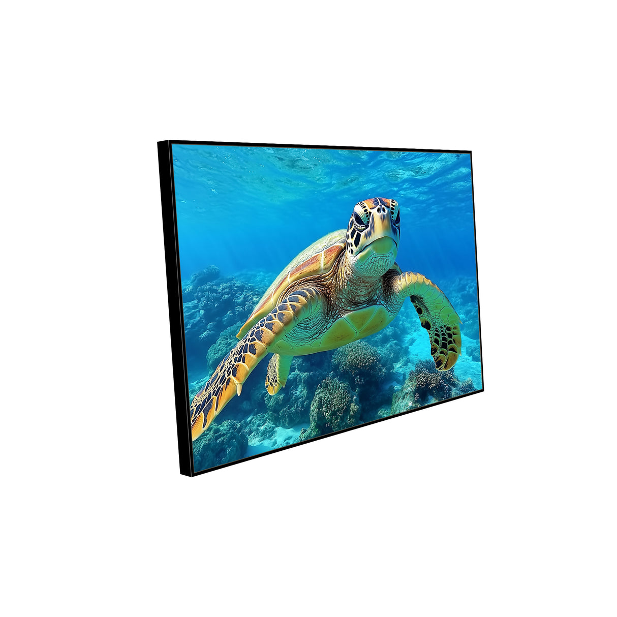 Sea Turtle Underwater Canvas Wall Art
