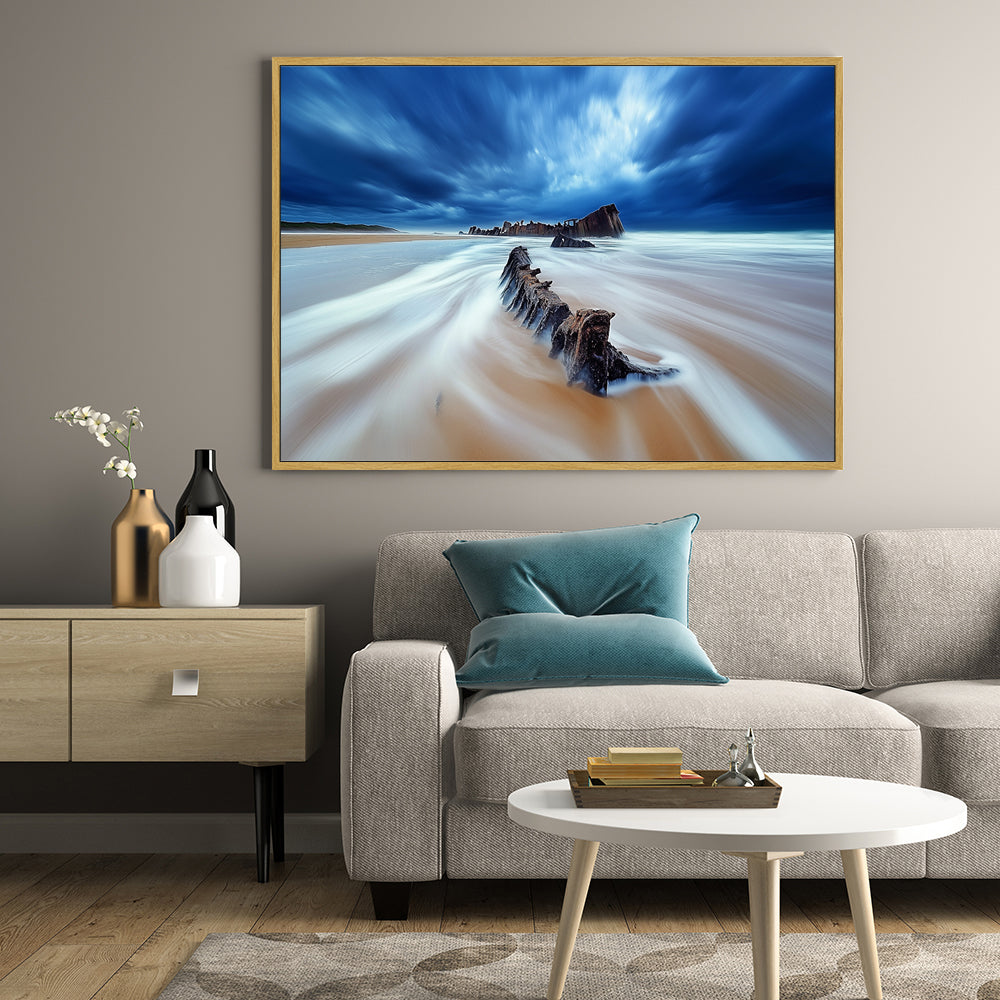 Stormy Seascape Canvas Wall Art – Dramatic Ocean Scene