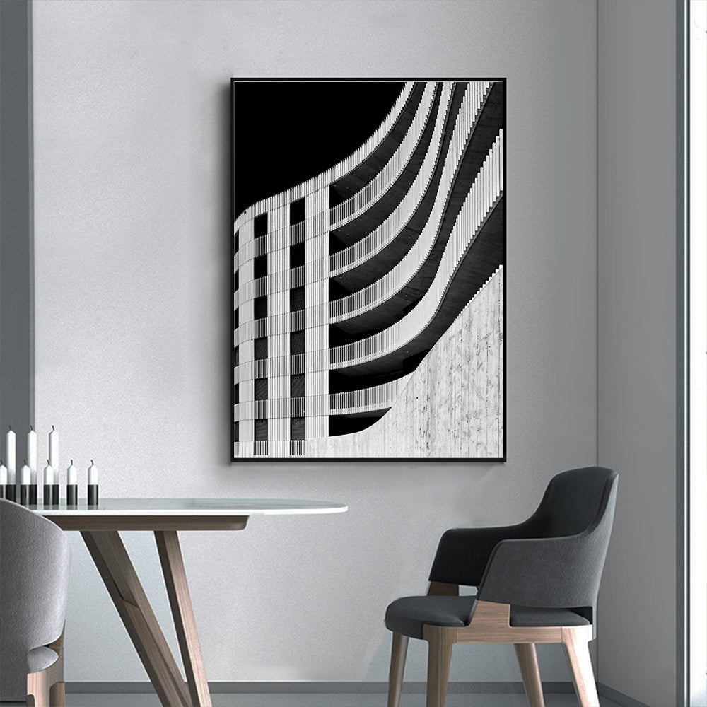 The Flow Of Structure: Minimalist Modern Design Canvas Wall Art