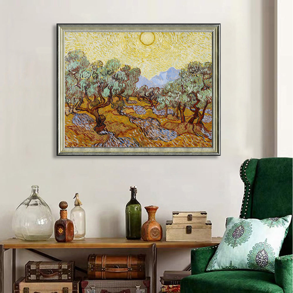 Olive Trees With The Alpilles In The Background By Vincent Van Gogh