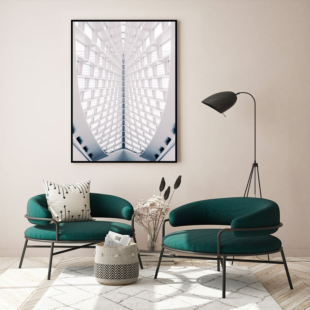 Vortex Of Light: Minimalist Architectural Elegance Canvas Wall Art
