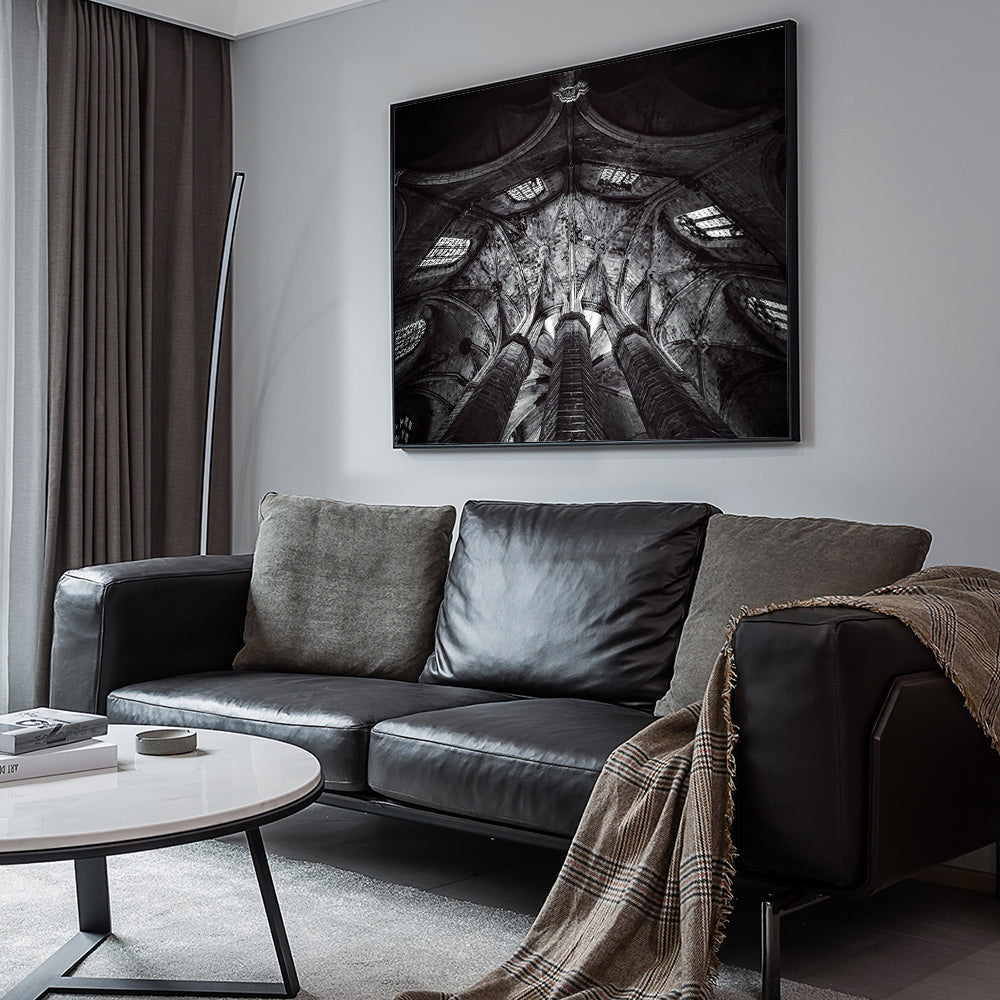 Gothic Elegance: Intricate Cathedral Ceiling Canvas Wall Art