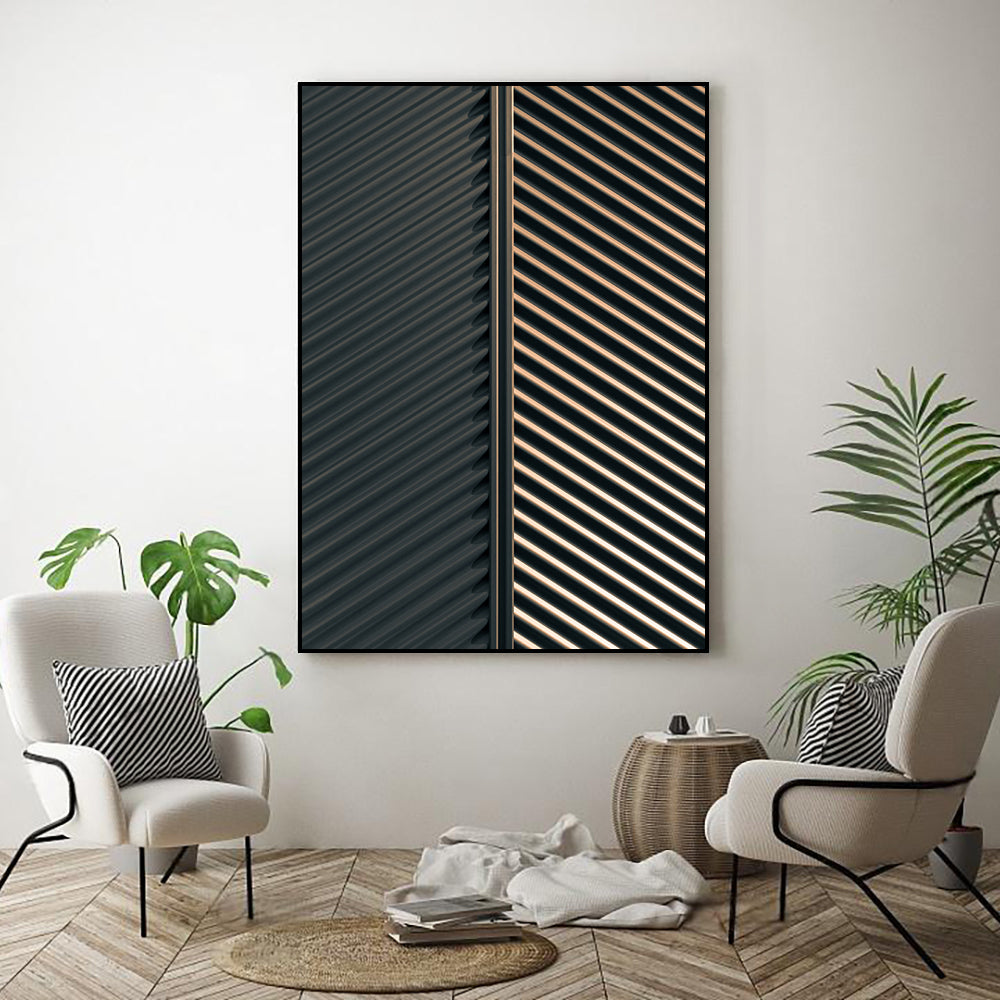 Textured Elegance: Metallic Gradient Canvas Wall Art