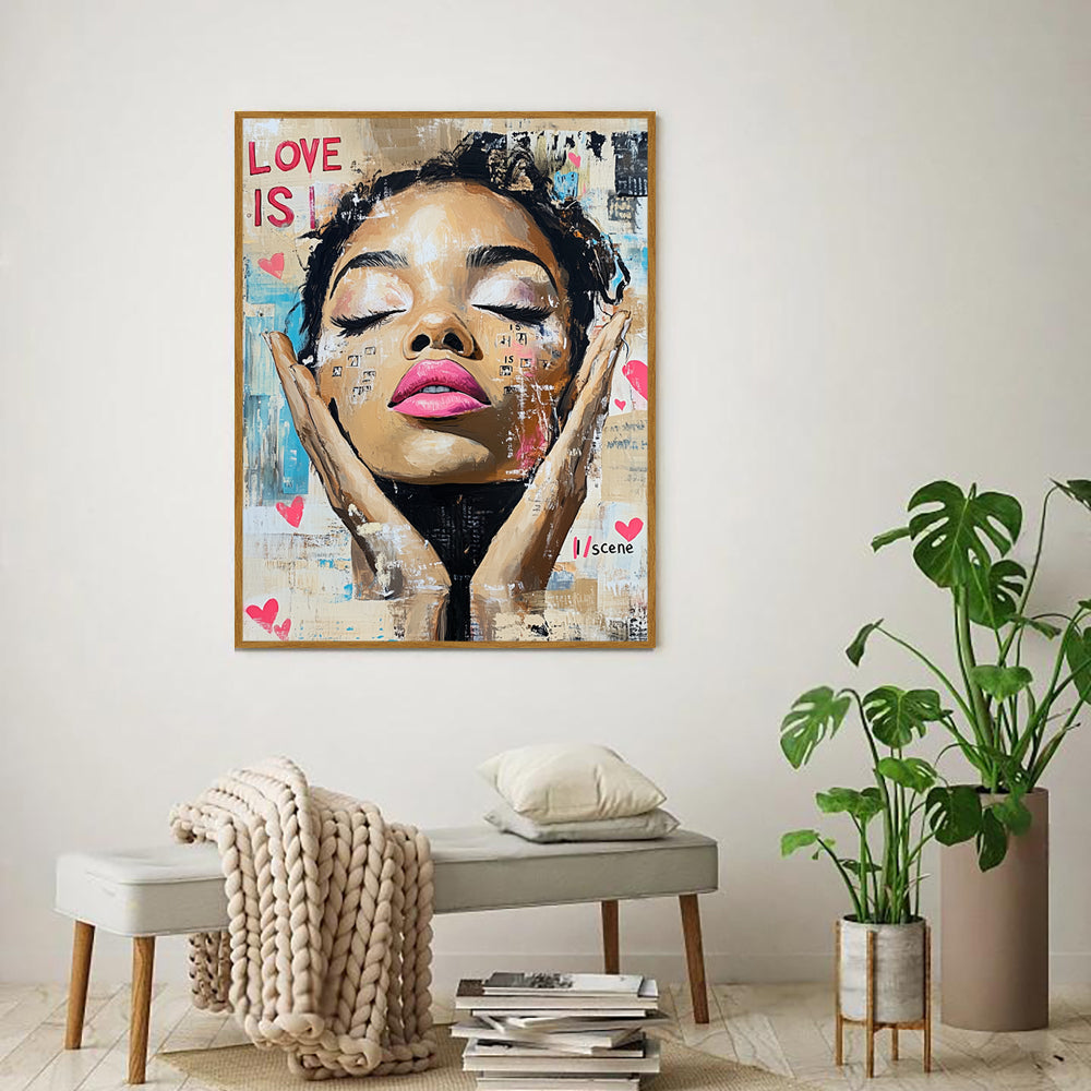 Modern "Love Is" Canvas Wall Art
