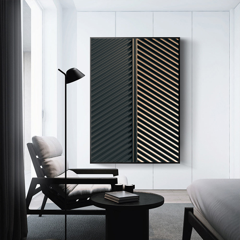 Textured Elegance: Metallic Gradient Canvas Wall Art