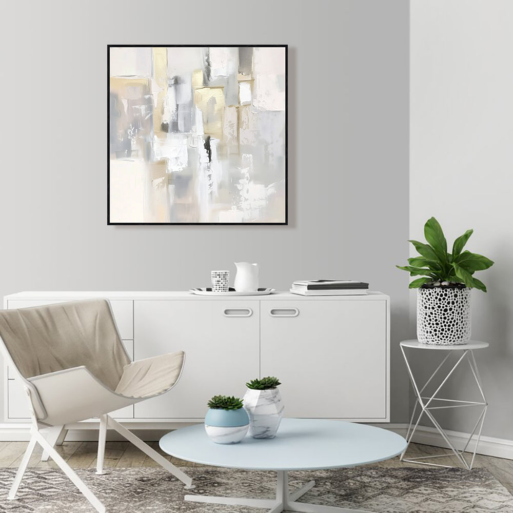 Serene Abstraction: Modern Neutral Canvas Artwork