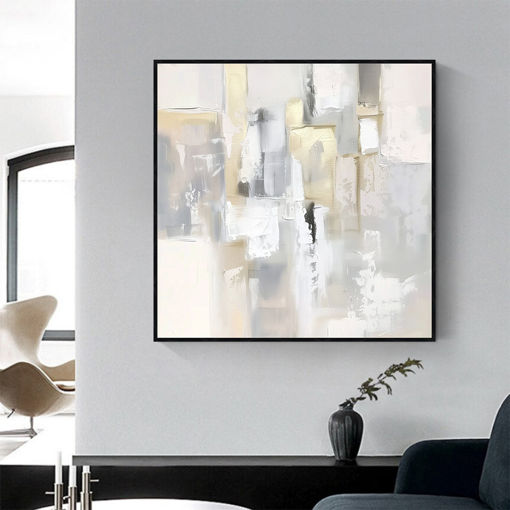 Serene Abstraction: Modern Neutral Canvas Artwork