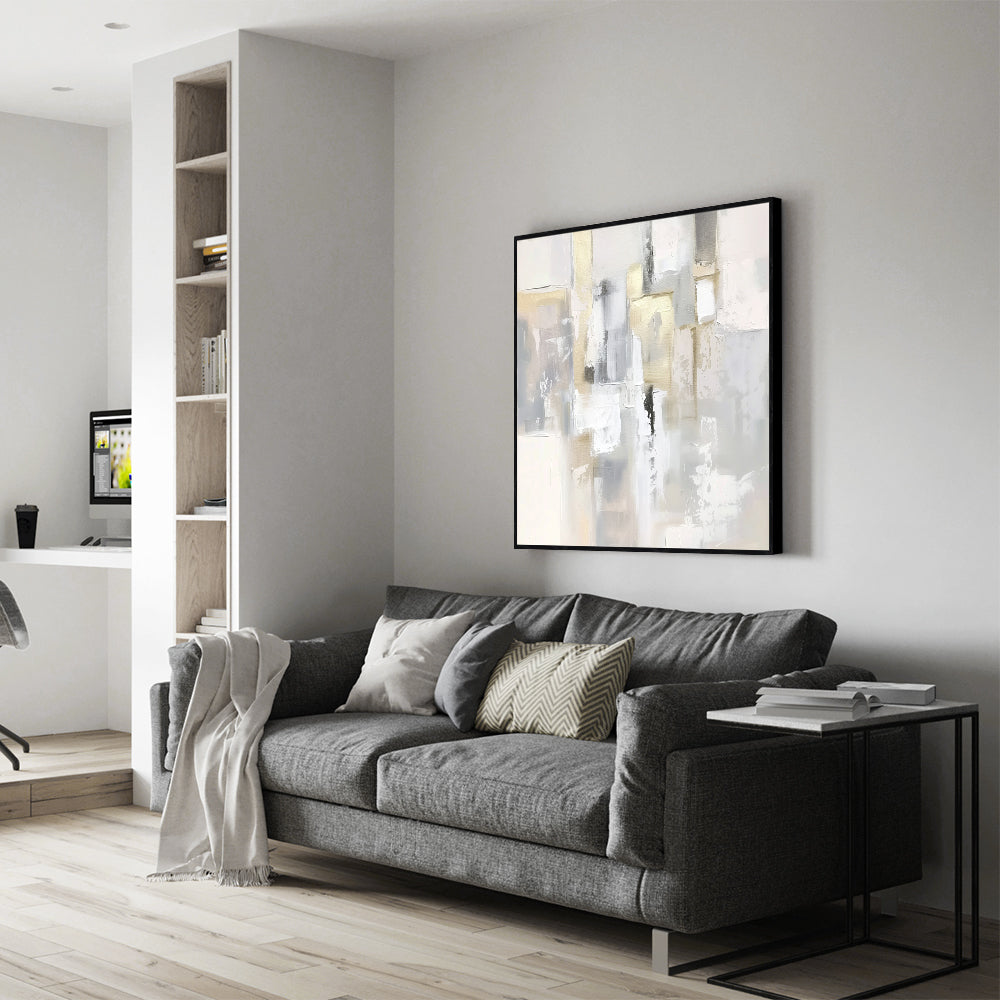 Serene Abstraction: Modern Neutral Canvas Artwork