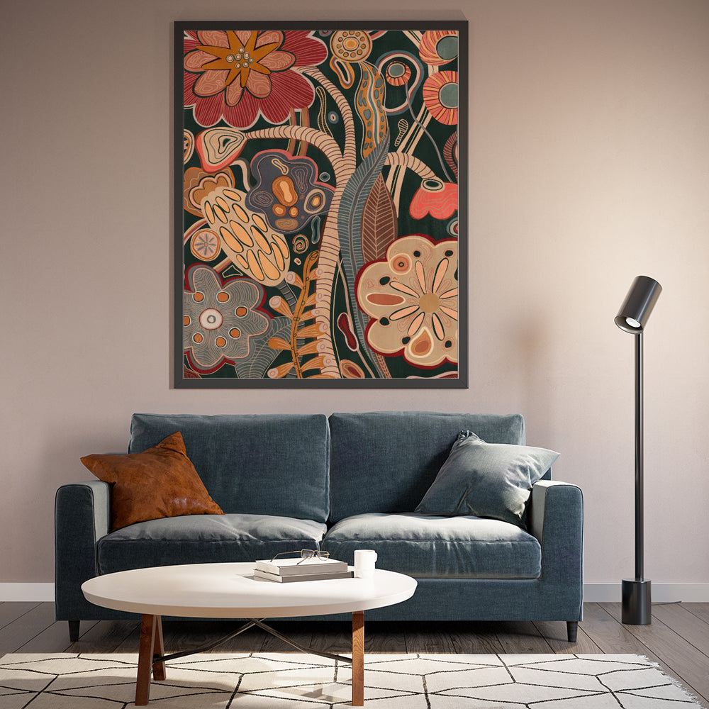 Earthy Botanical Elegance Floral Canvas Wall Art